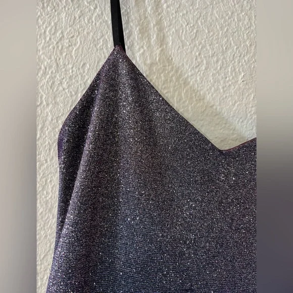 Un Deux Trois UDT Fashion Purple Metallic Shimmer Mini Dress Size 16 Girls  Kids